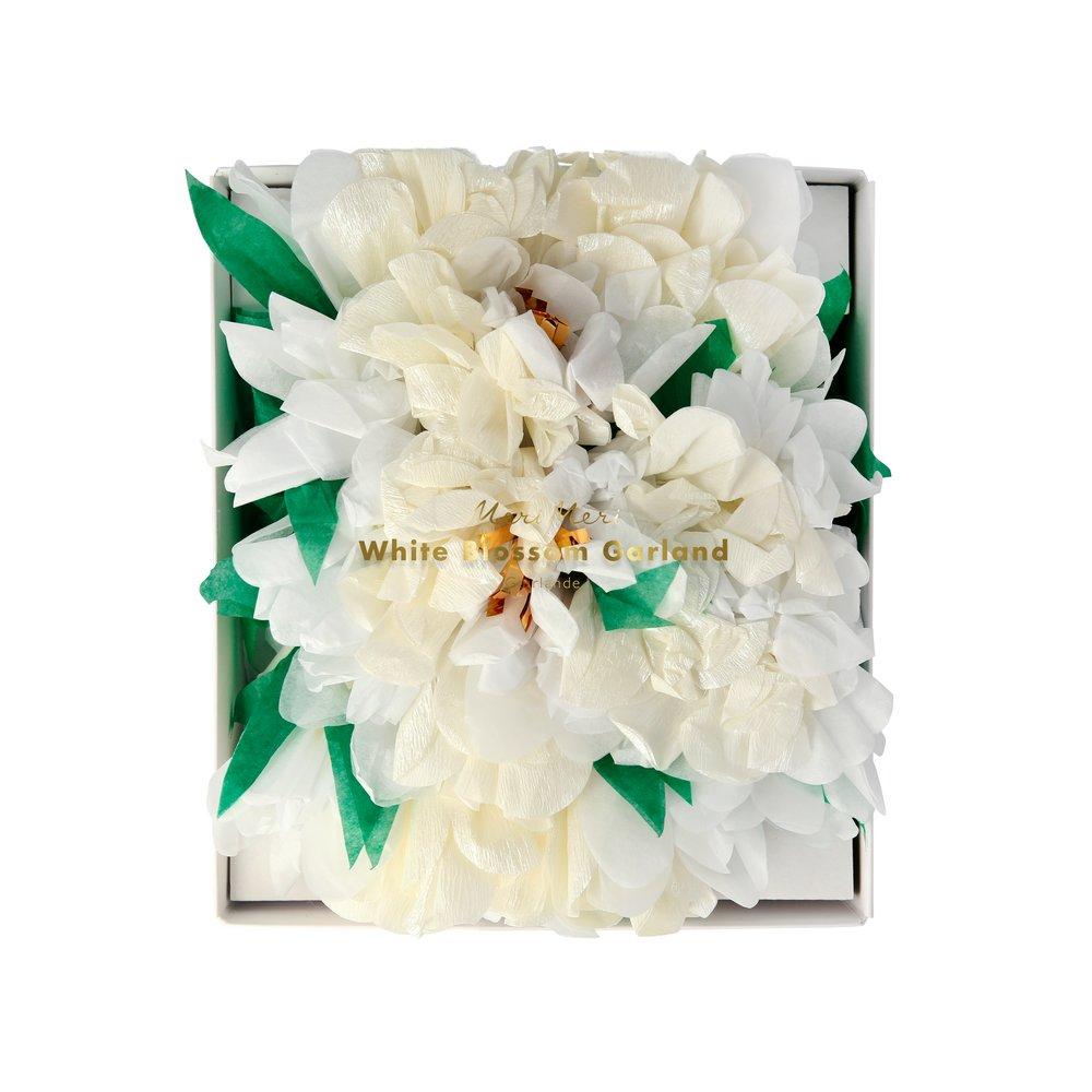 WHITE BLOSSOM FLORAL GARLAND Meri Meri Garlands & Banners Bonjour Fete - Party Supplies