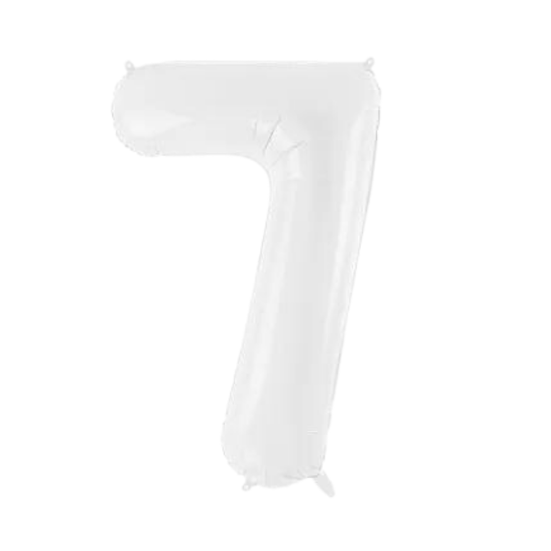 NUMBER 7 FOIL BALLOON LA Balloons Balloons 34" / White Bonjour Fete - Party Supplies