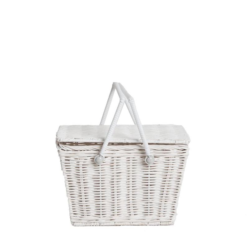WHITE PIKI PICNIC BASKET BY OLLI ELLA Olli Ella Dress Up Bonjour Fete - Party Supplies