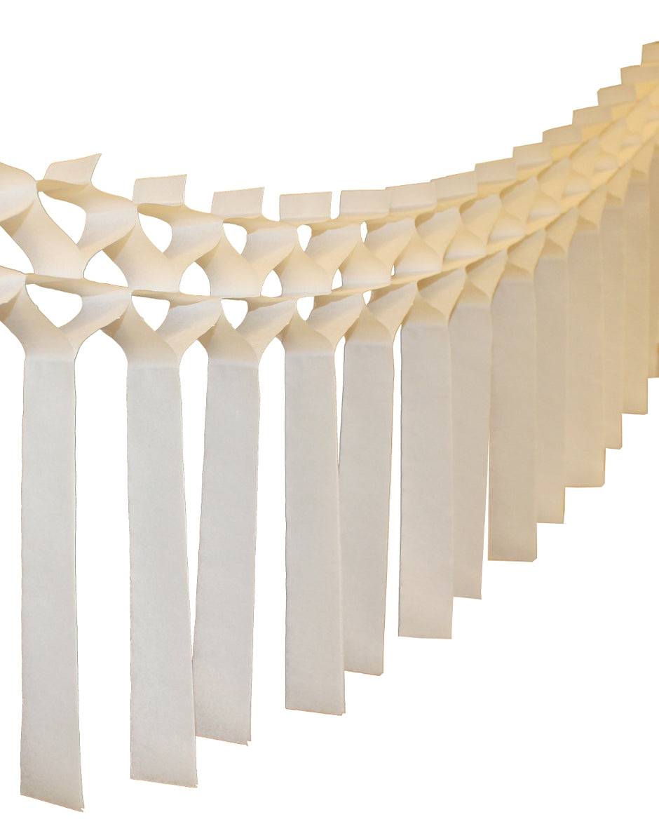 WHITE STREAMER GARLAND Devra Party Garlands & Banners Bonjour Fete - Party Supplies