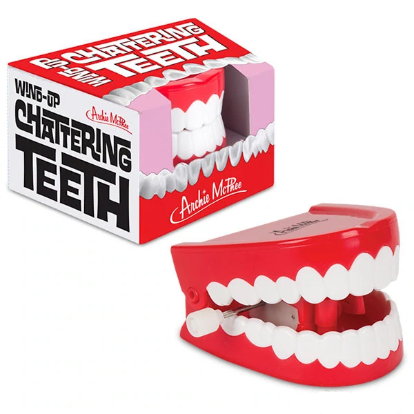 WIND-UP CHATTERING TEETH Archie McPhee Toy Bonjour Fete - Party Supplies