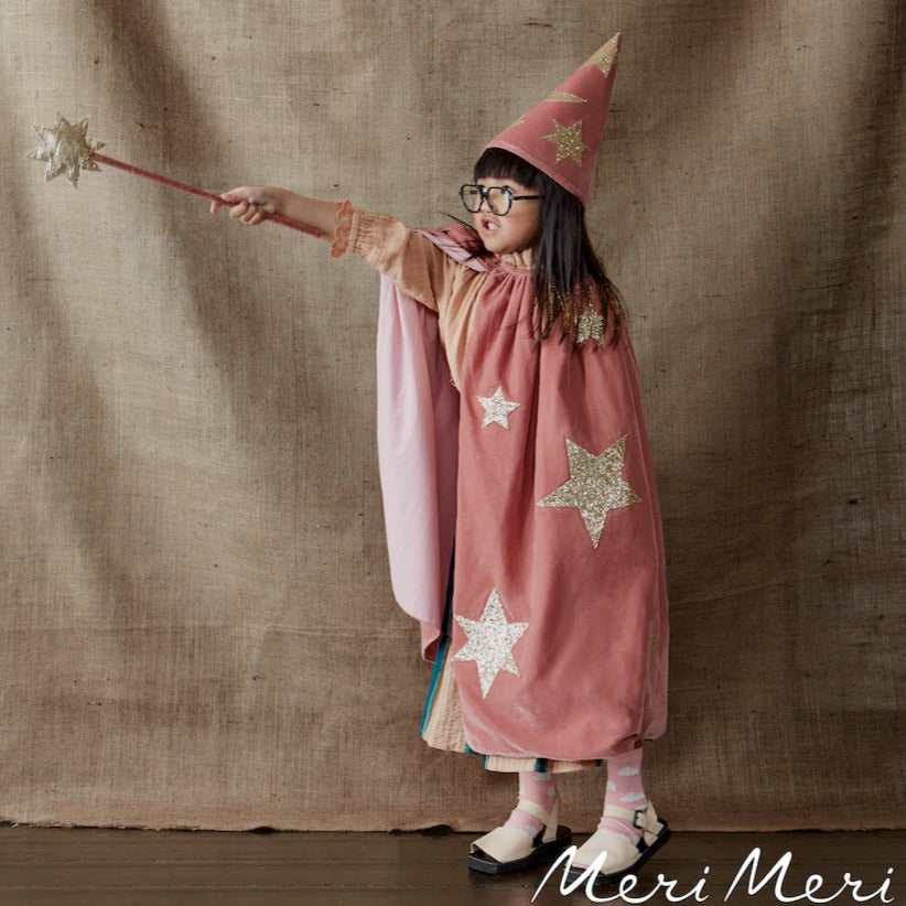 PINK VELVET WIZARD COSTUME Meri Meri Bonjour Fete - Party Supplies