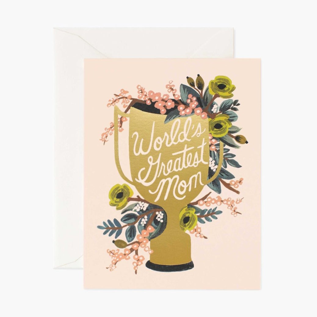 WORLD'S GREATEST MOM CARD Rifle Paper Co. Greeting Card Bonjour Fete - Party Supplies