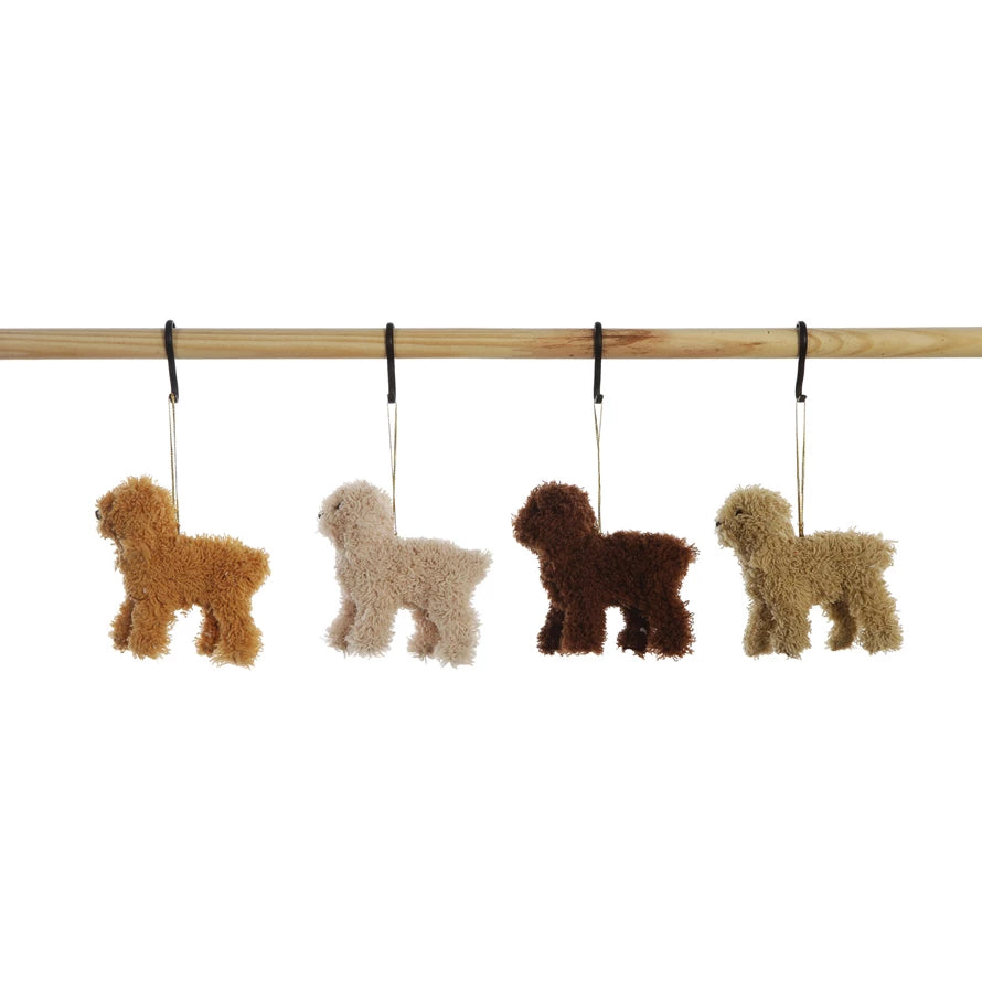 FURRY POODLE ORNAMENT Creative Co-op Bonjour Fete - Party Supplies