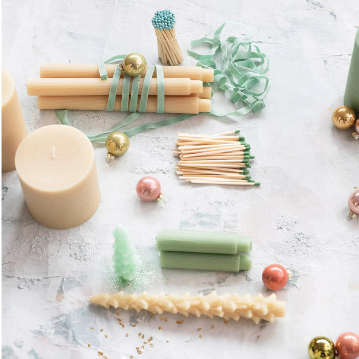 IVORY TREE SHAPED TAPER CANDLES Creative Co-op Bonjour Fete - Party Supplies