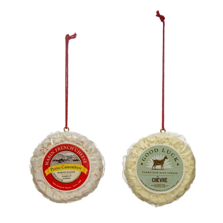 WHEEL OF CHEESE ORNAMENTS Creative Co-op Bonjour Fete - Party Supplies