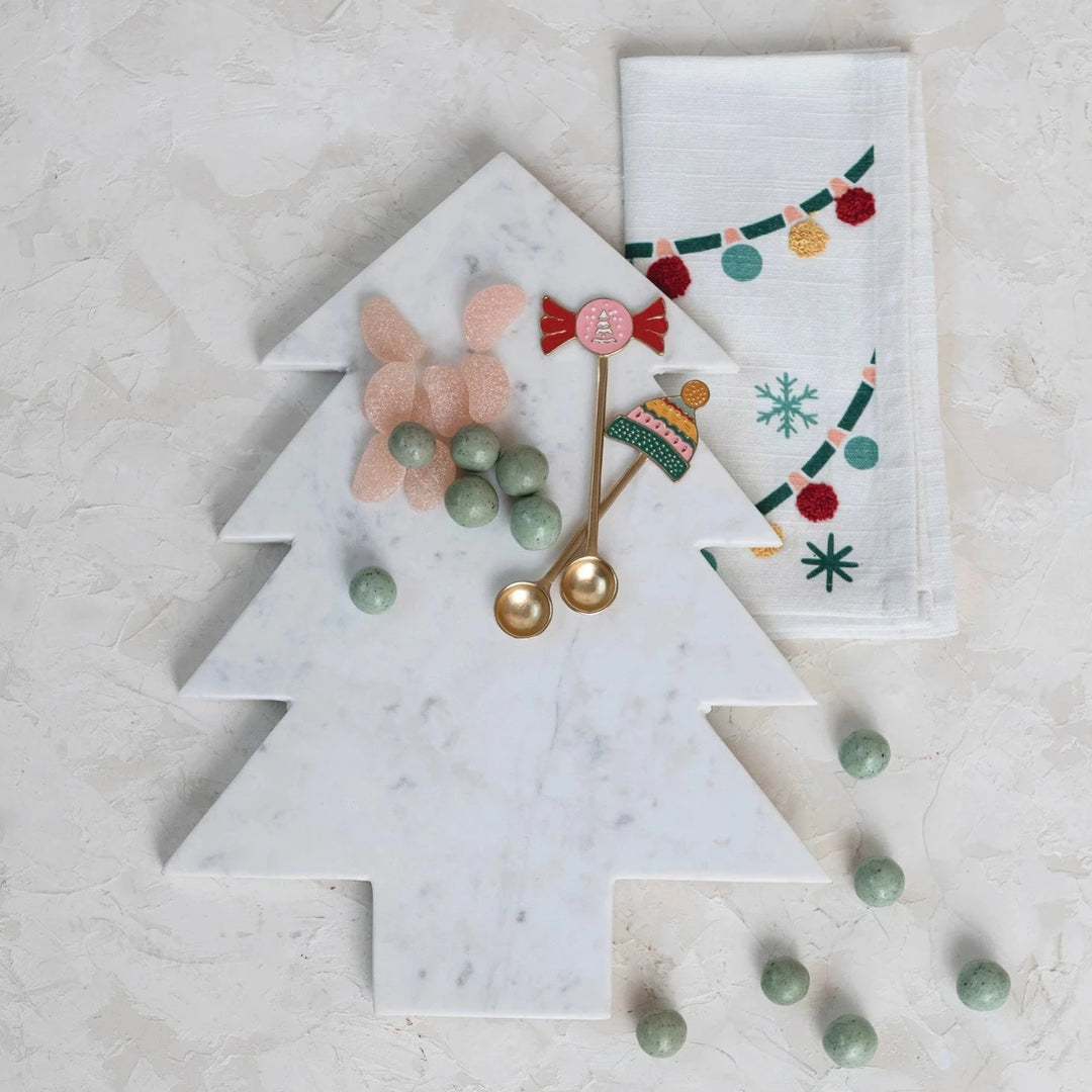 MARBLE TREE SHAPED CUTTING BOARD Creative Co-op Bonjour Fete - Party Supplies