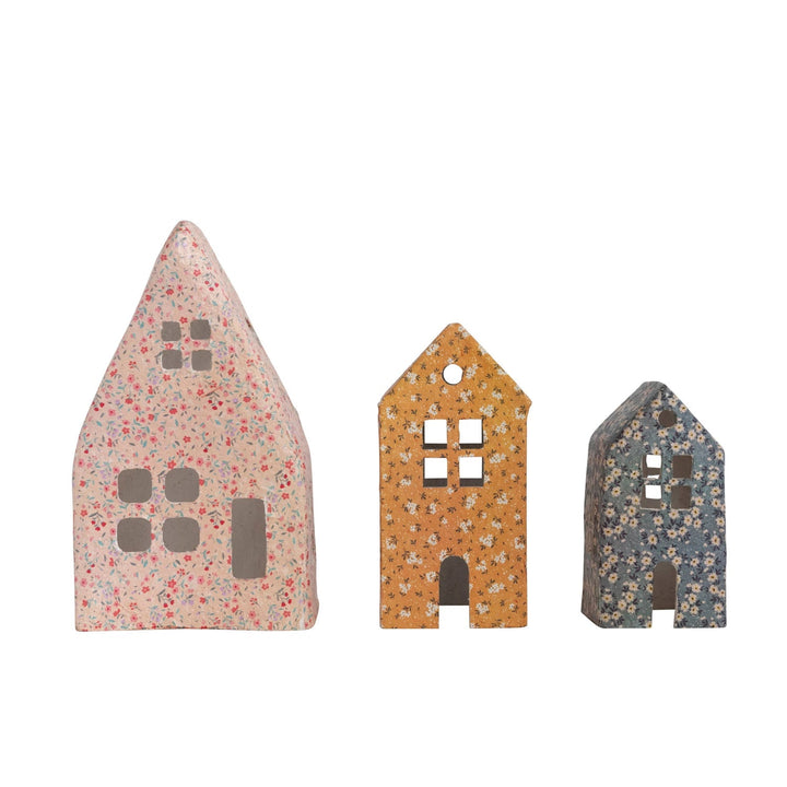 Chintz Pattern Houses Creative Co-op Bonjour Fete - Party Supplies