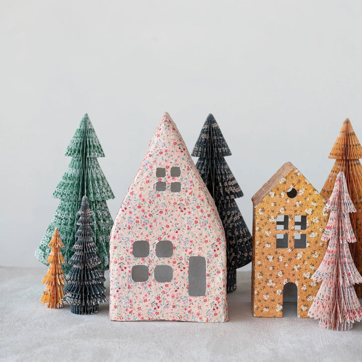 Chintz Pattern Houses Creative Co-op Bonjour Fete - Party Supplies