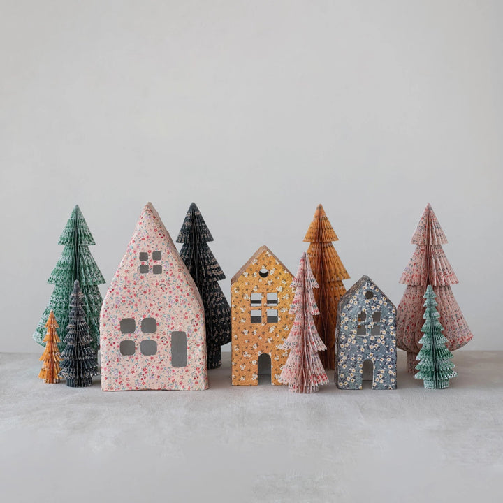 Chintz Pattern Houses Creative Co-op Bonjour Fete - Party Supplies