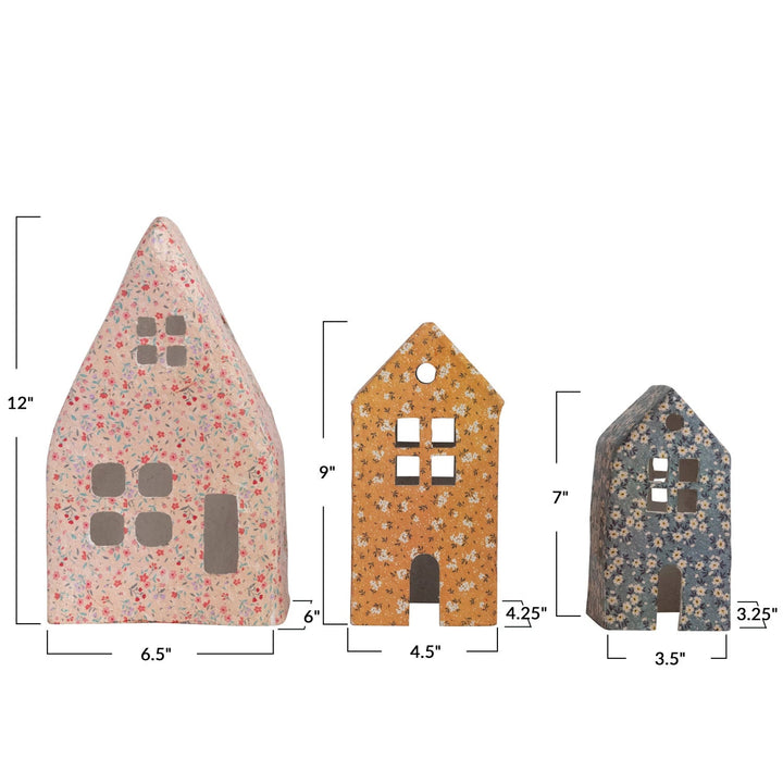 Chintz Pattern Houses Creative Co-op Bonjour Fete - Party Supplies
