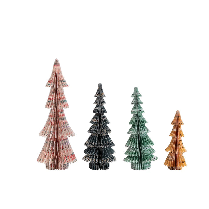 CHINTZ PATTERN HANDMADE HONEYCOMB TREES SET OF 4 Creative Co-op Bonjour Fete - Party Supplies