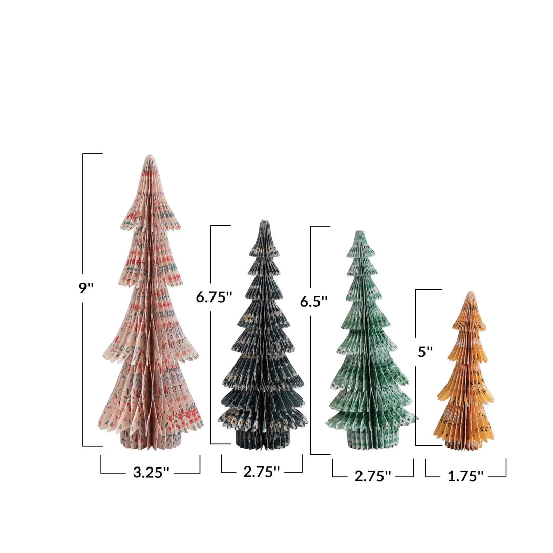CHINTZ PATTERN HANDMADE HONEYCOMB TREES SET OF 4 Creative Co-op Bonjour Fete - Party Supplies