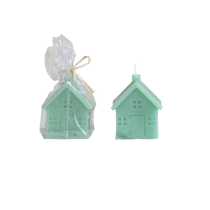 MINT HOUSE SHAPED CANDLES Creative Co-op Bonjour Fete - Party Supplies