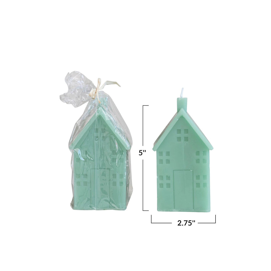 MINT HOUSE SHAPED CANDLES Creative Co-op Large Bonjour Fete - Party Supplies