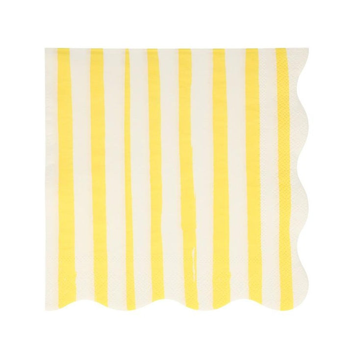 YELLOW STRIPE LARGE NAPKINS Meri Meri Napkins Bonjour Fete - Party Supplies