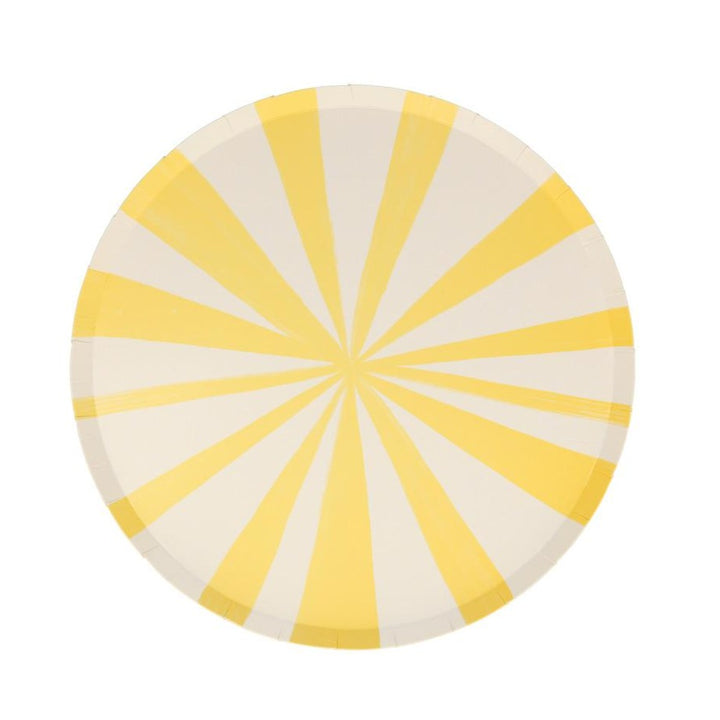 YELLOW STRIPE SIDE PLATES Meri Meri Plates Bonjour Fete - Party Supplies