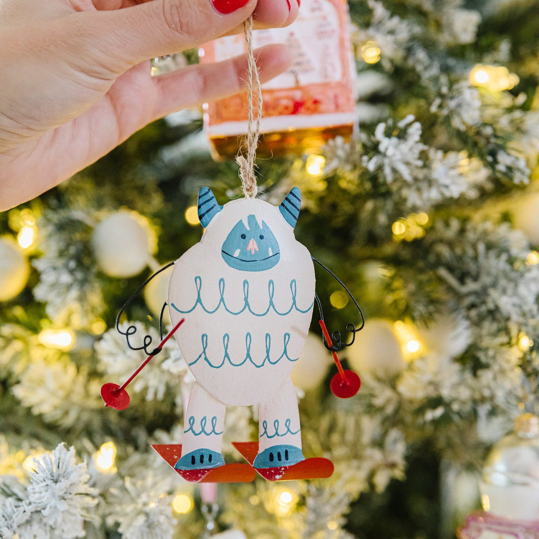 YETI SKI BUM ORNAMENT Accent Decor Christmas Ornament Bonjour Fete - Party Supplies
